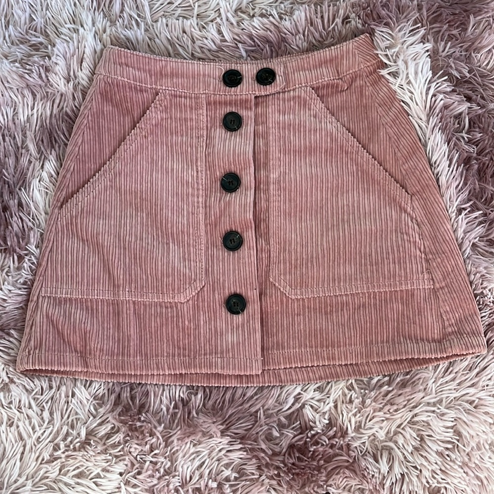 Bershka BSK size XS pink corduroy Mini Skirt